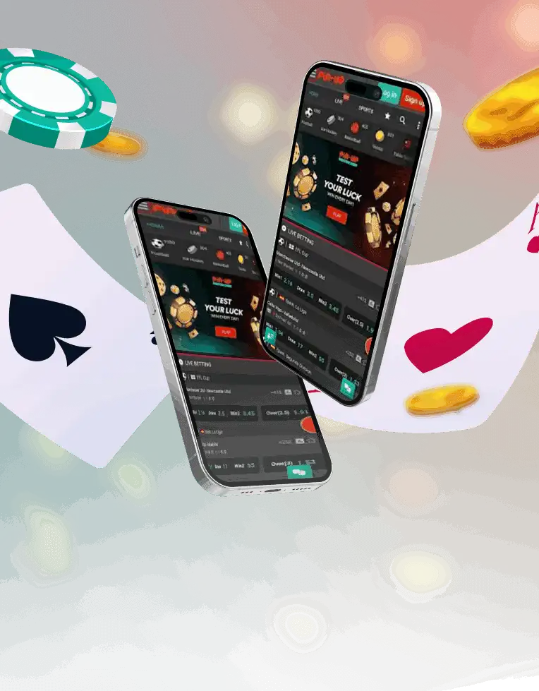 tela do celular com aplicativo de cassino pin up fichas e cartas voadoras